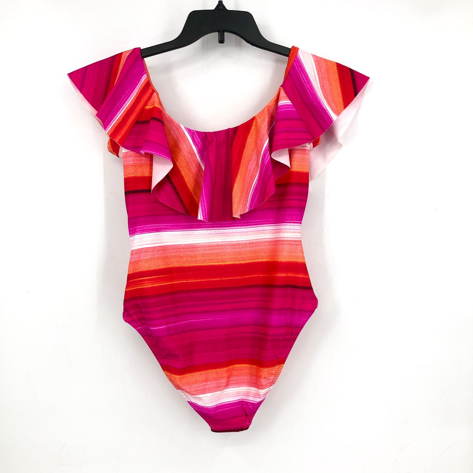 TRINA TURK Womens Solstice One Piece Swimsuit Size 6 Pink Off The Shoulder NWT