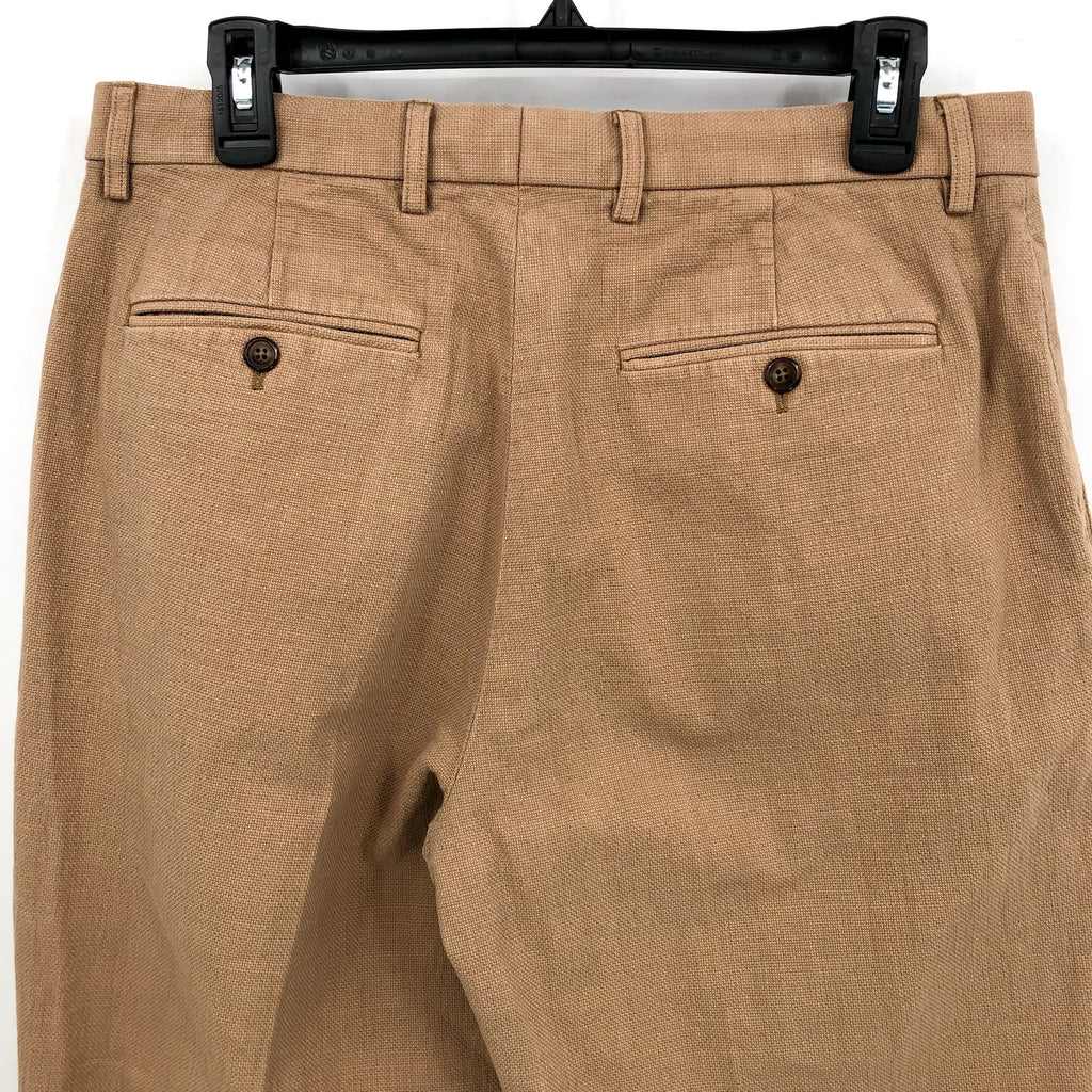 J.CREW Mens Kenmare Relaxed-fit Suit Pants 33x32 Tan Basketweave BM235 NWT