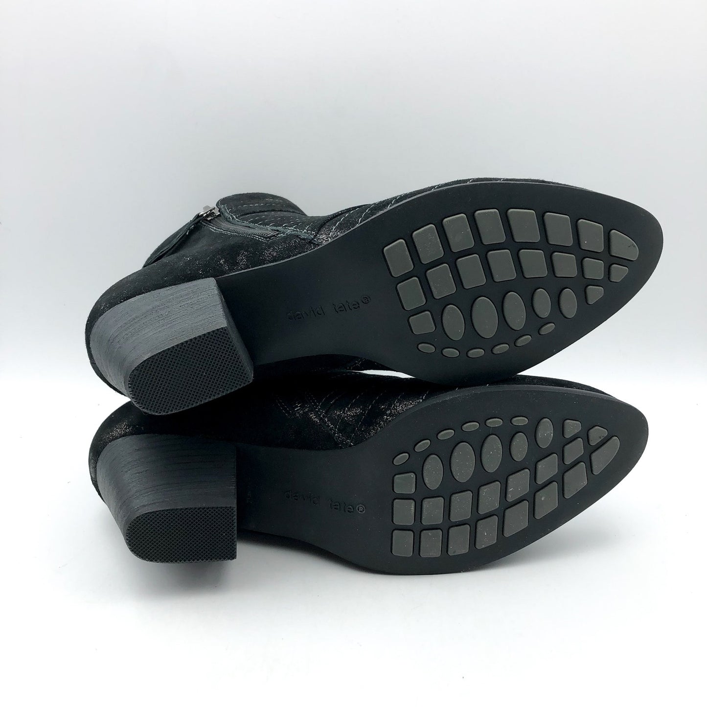 David Tote Womens Bellview Ankle Booties US 10 M Black Antique Suede NIB