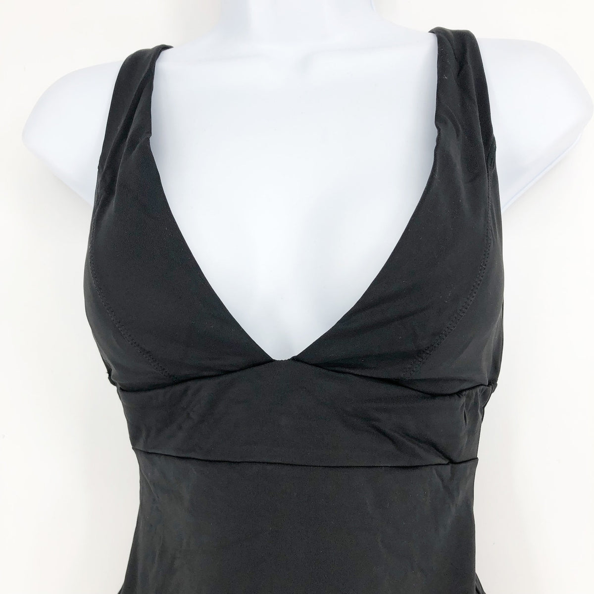ANDIE SWIM Sardinia One Piece Swimsuit Small Tall Black Plunge V Neck
