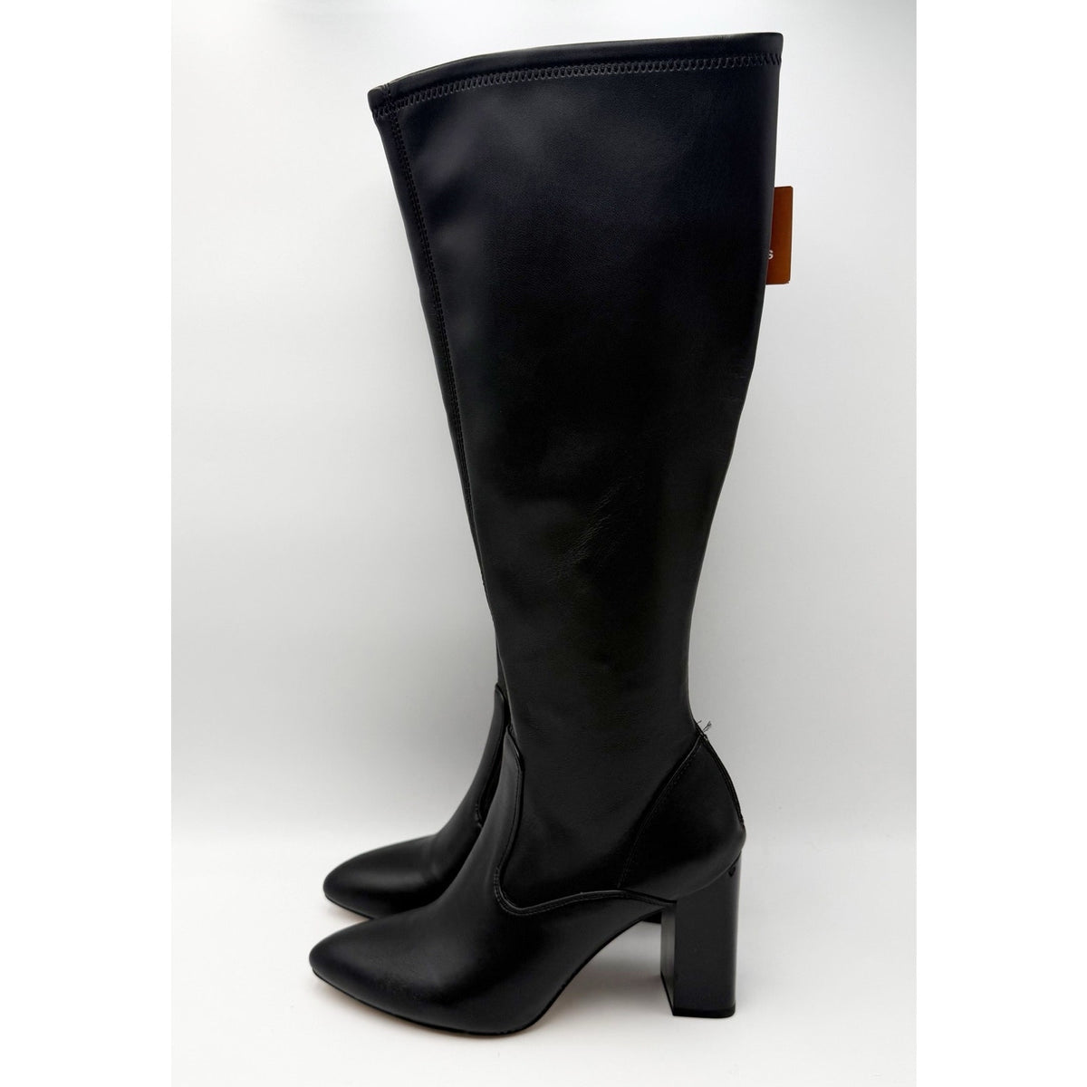 Franco Sarto Womens Katherine Knee High Boots Size 8 M WIDE CALF Black Heels NIB