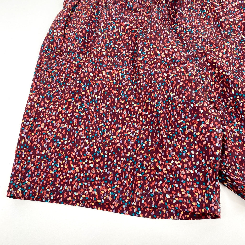 PRANA Men's Plunge Swim Shorts XL Red Cacao Alotta Dots 6" Inseam Liner NWT