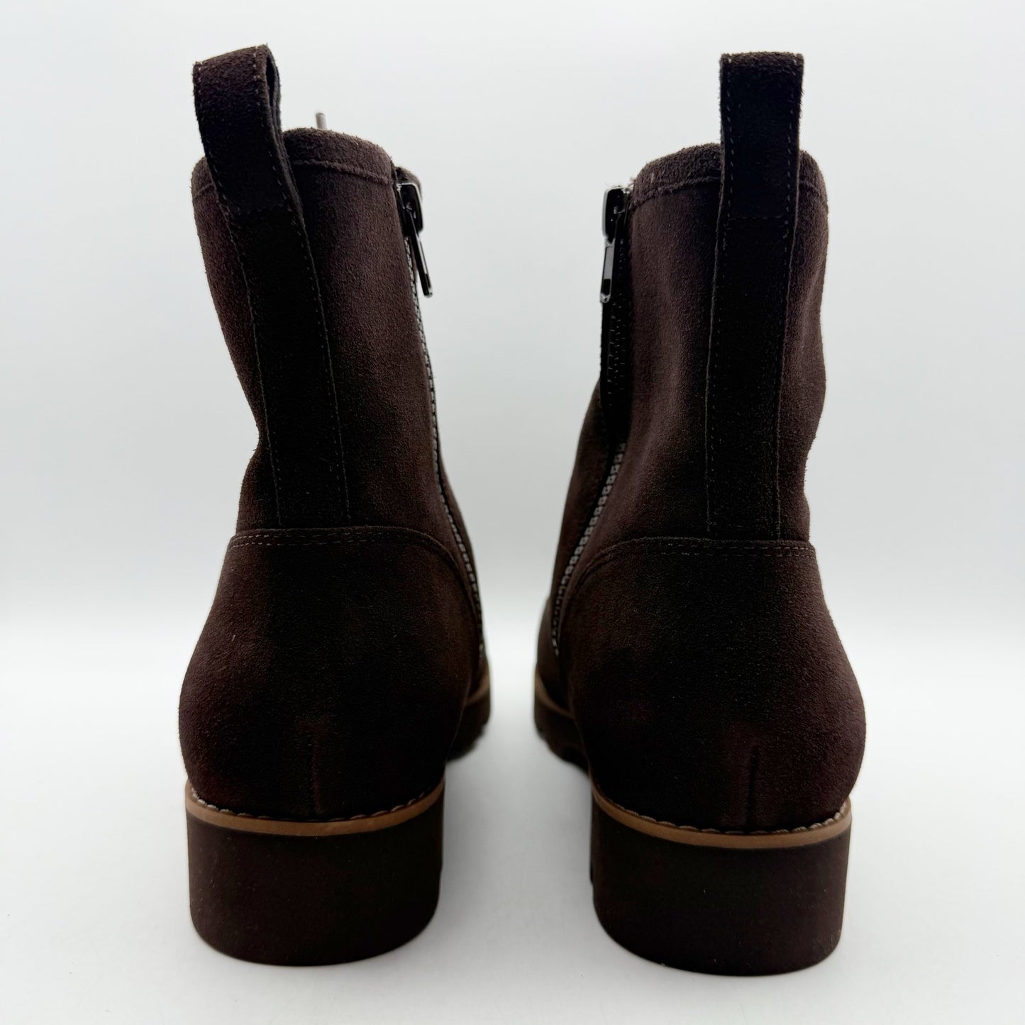 VIONIC Womens Lani ll Combat Boot US 8 Wide Brown Suede Water Repellent NWOB