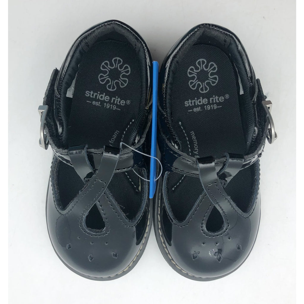 Stride Rite Girls SR Susie Mary Jane Flat Size 13 Shoes Black Patent Leather NIB