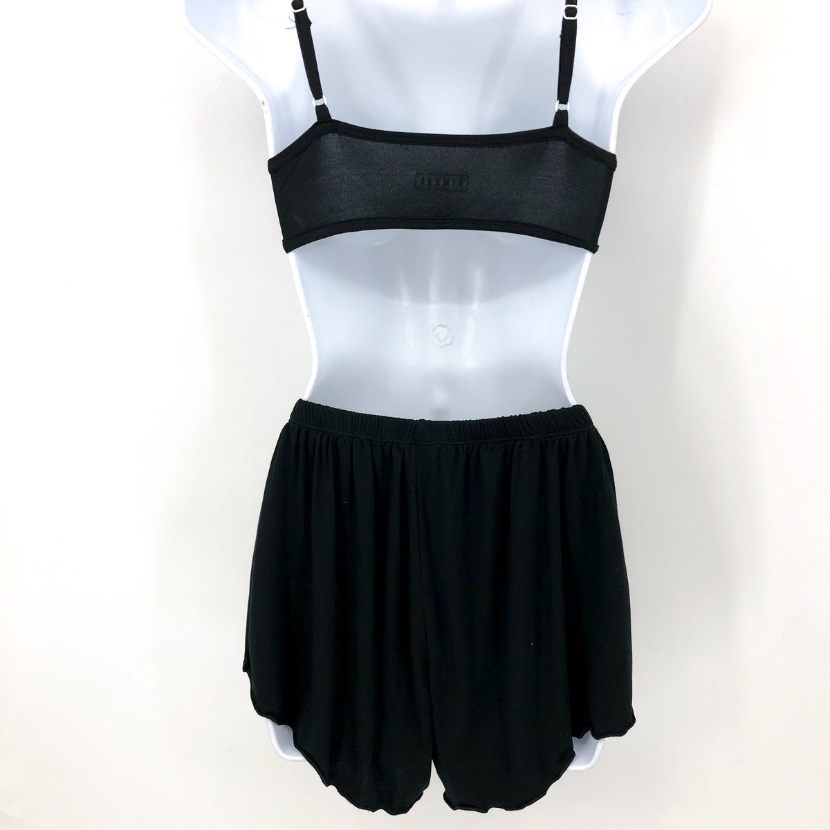KICKEE PANTS Sleeping Bra Shorts & Duster Robe Set Small Black Midnight NWT