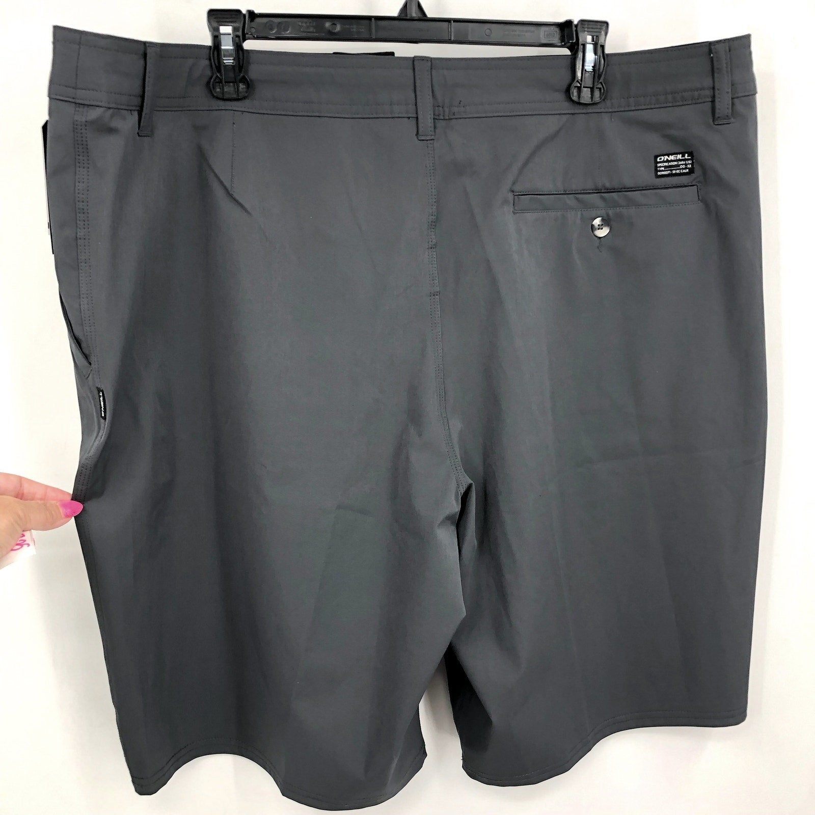 O'NEIL Men's Loaded 2.0 Hybrid Shorts Size 40 Large Gray Charcoal Flat Front NWT