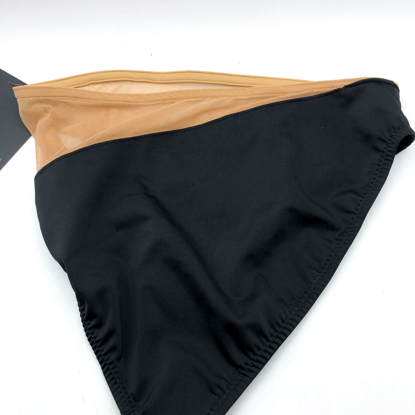 NORMA KAMALI Women's Snake Mesh Bikini Bottoms Medium Black Nude Mesh NWT