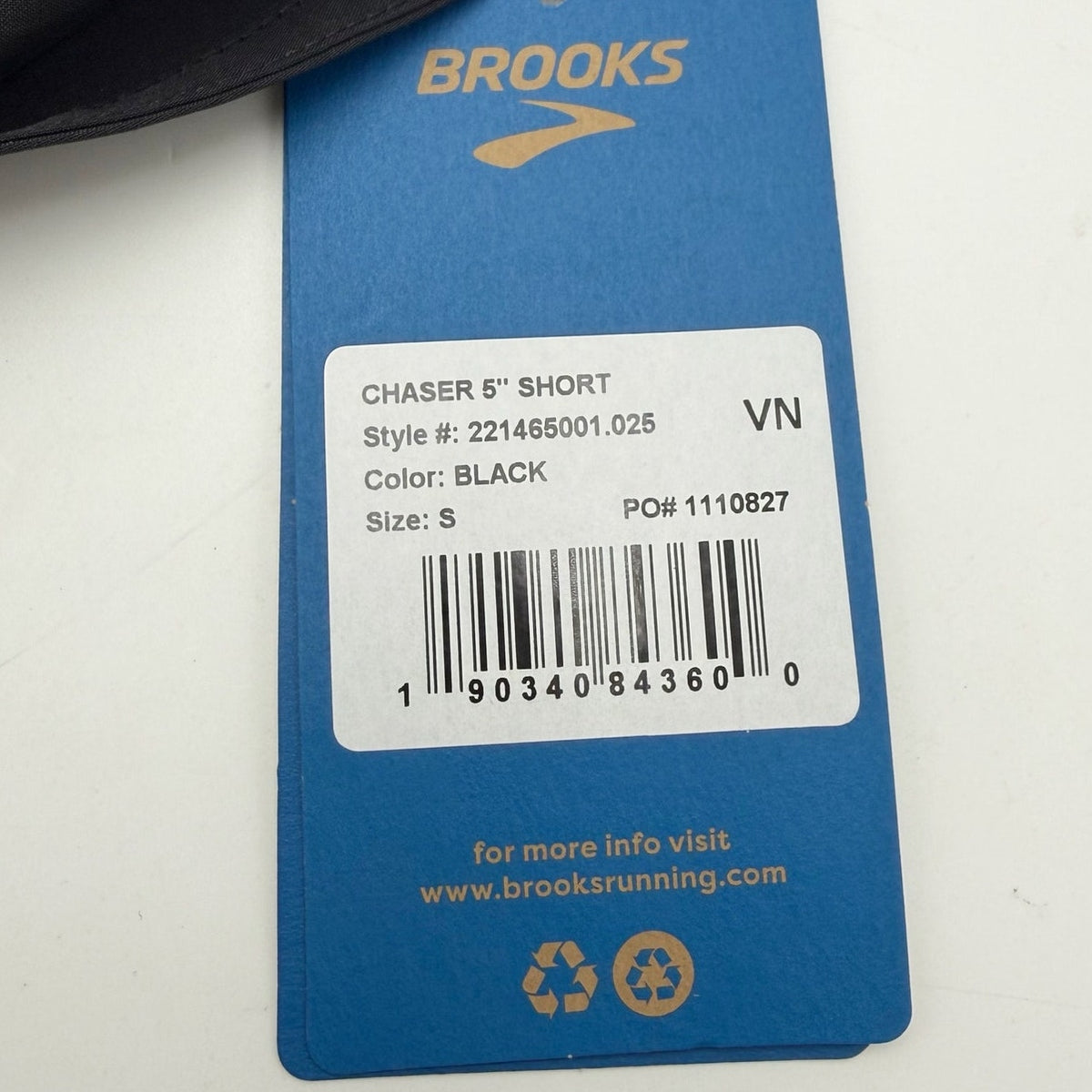 BROOKS Womens Chaser 5" Running Shorts Small Black Athletic Lightweight NWT