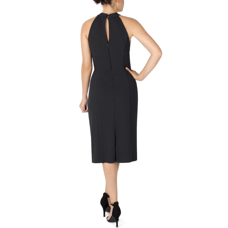 JULIA JORDAN Women's Twist Halter Sheath Dress Size 14 Black Sleeveless NWT