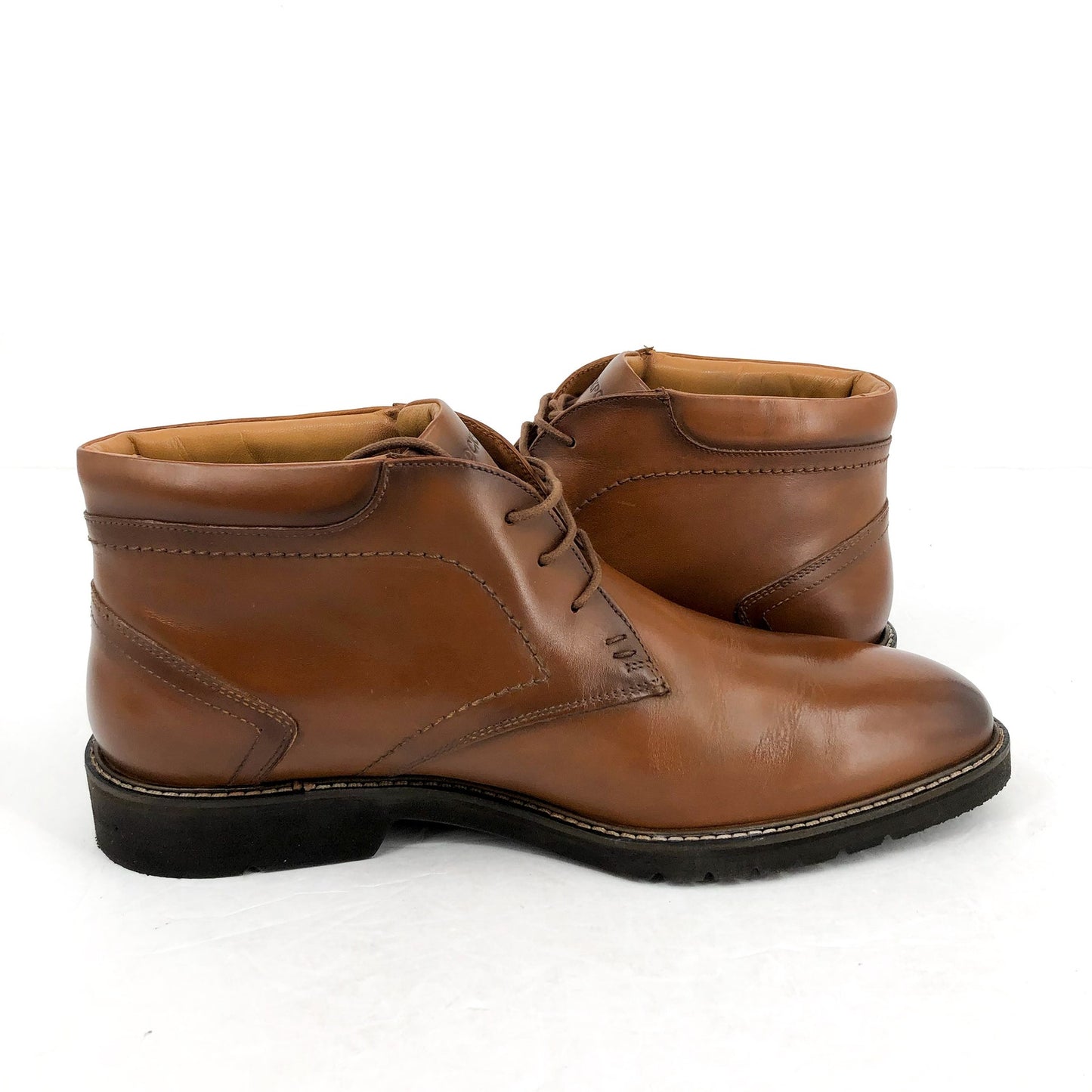 Rockport Mens Flynn Lace-up Ankle Boots US 9.5 XW EU 43 Brown Leather NIB