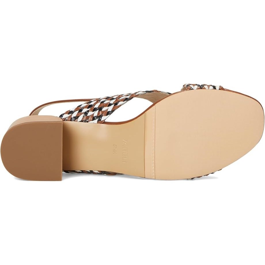 Vaneli Womens Cadmus Woven Slingback Sandals Size 7 Brown Block Heel NIB