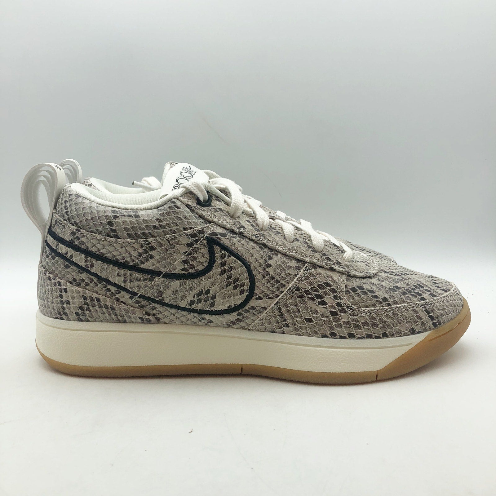 Nike Book 1 Athletic Shoes Mens 8 Womens 9.5 Light Orewood Brown Snake Print NIB