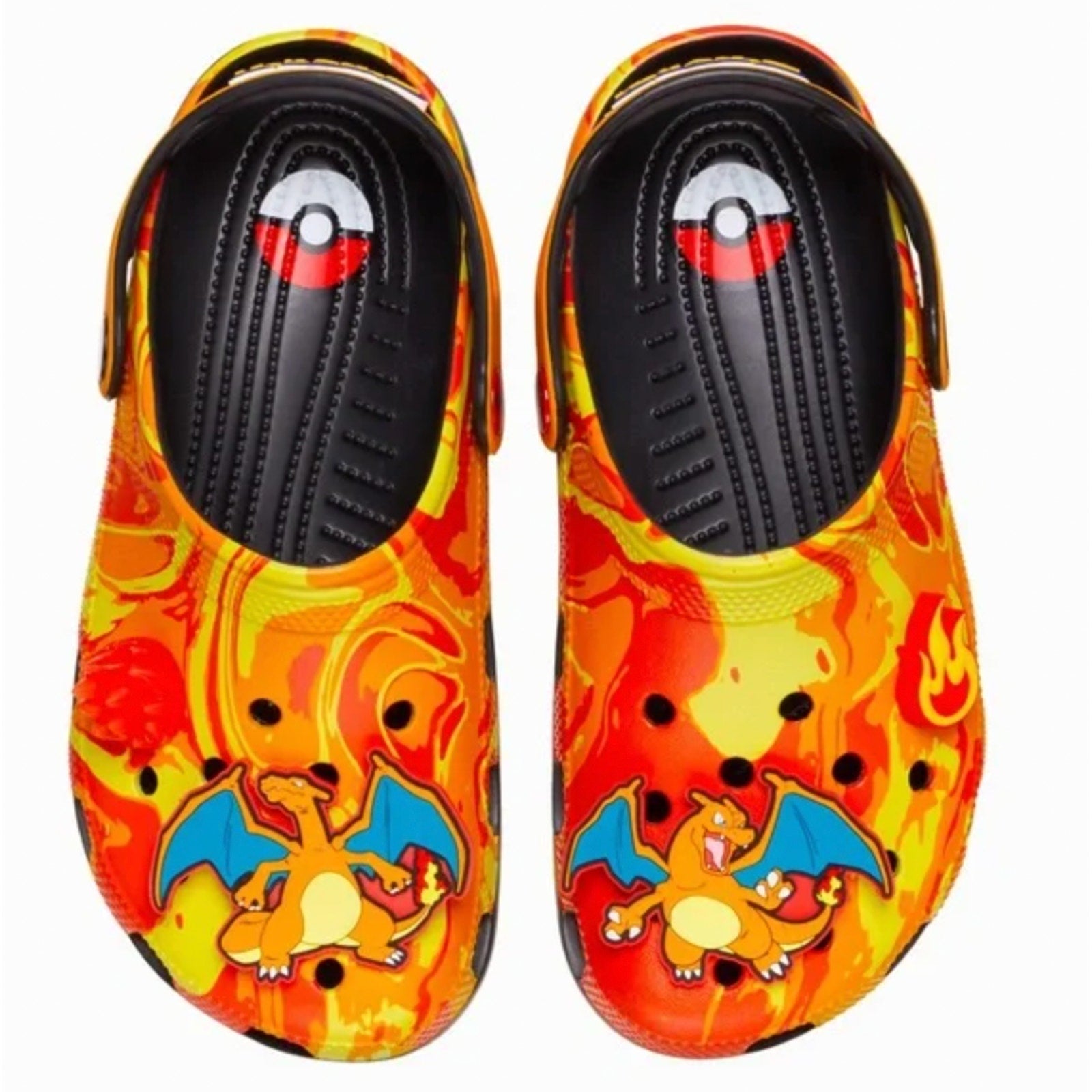 Crocs Mens Classic Pokemon Charizard Clogs Mens 8 Womens 10 Orange Black NIB