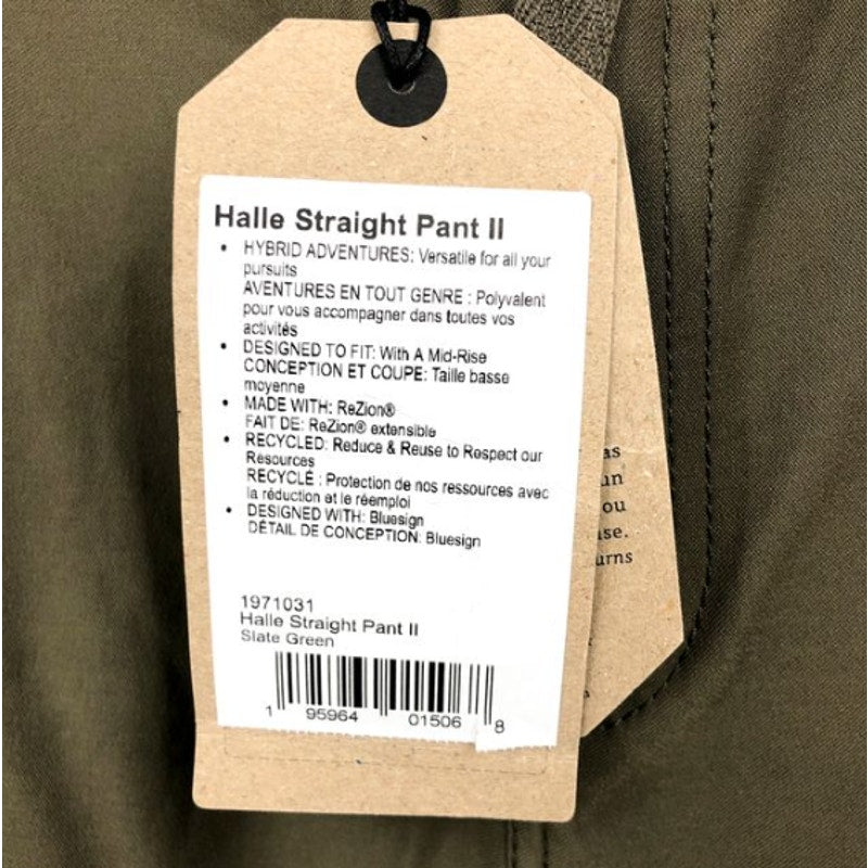 PRANA Women's Halle Straight Pants II Size 2 Reg Slate Green NWT