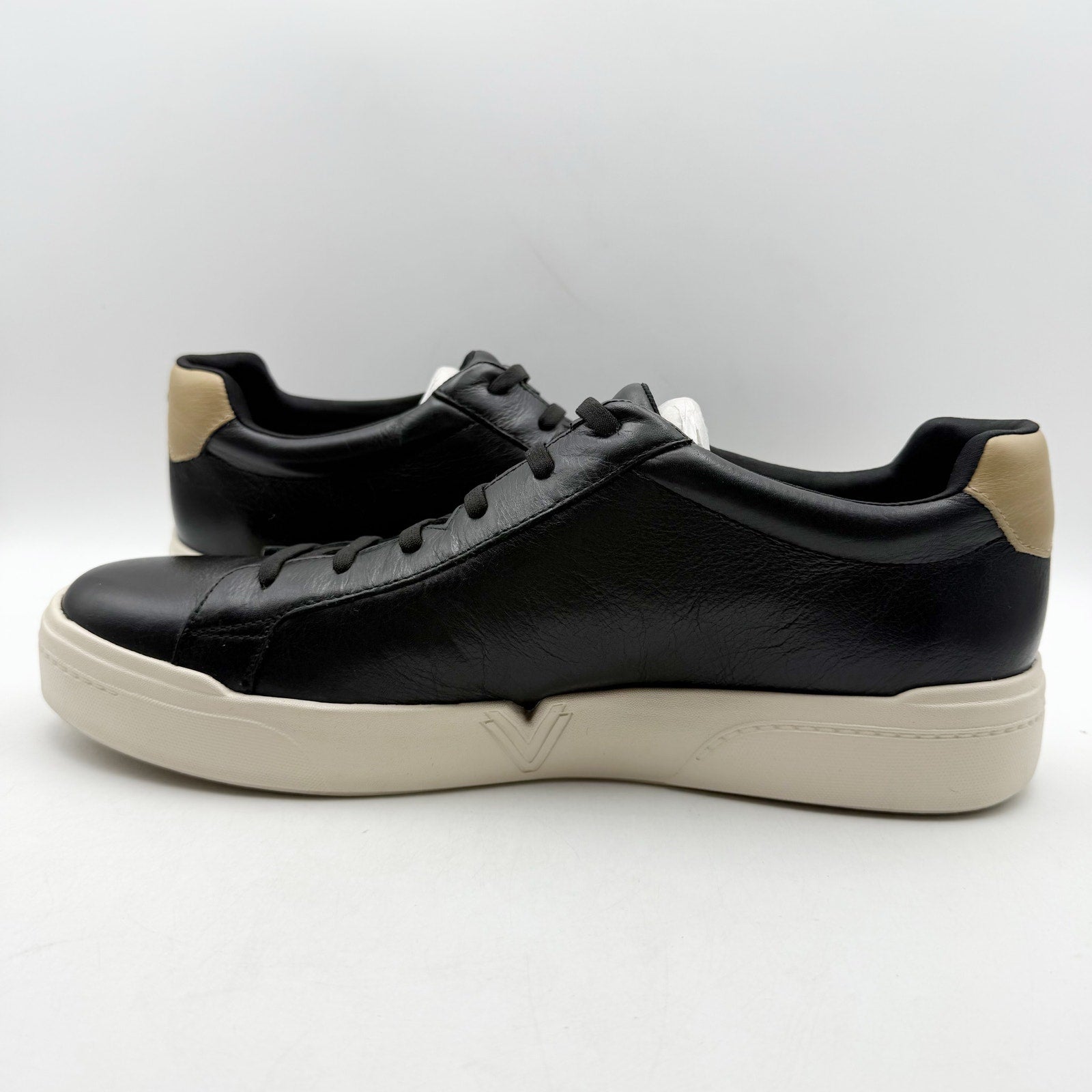 Vionic Mens Colbie Sneakers US 12 EU 45 Black Leather NWOB