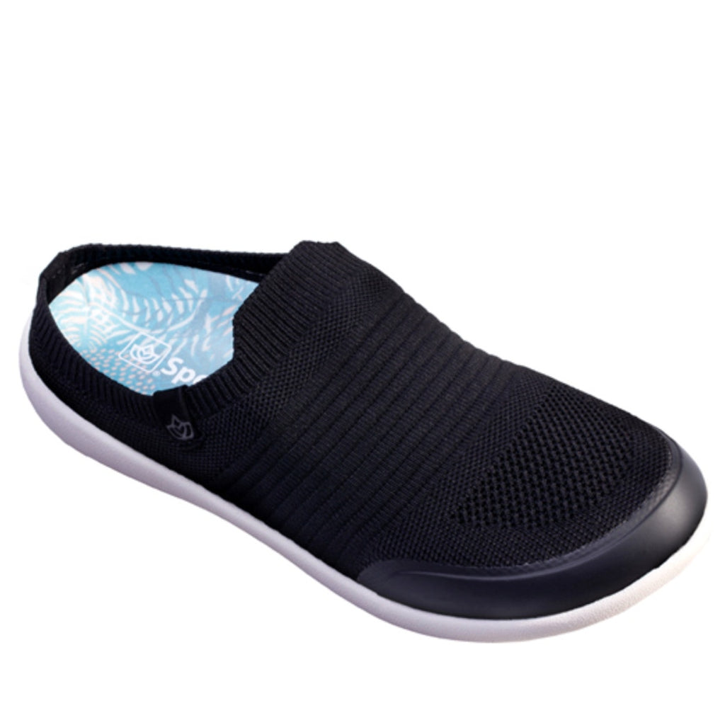 Spenco Womens Blissful Casual Slip On Shoes Size 6.5 WIDE Black Mules NIB
