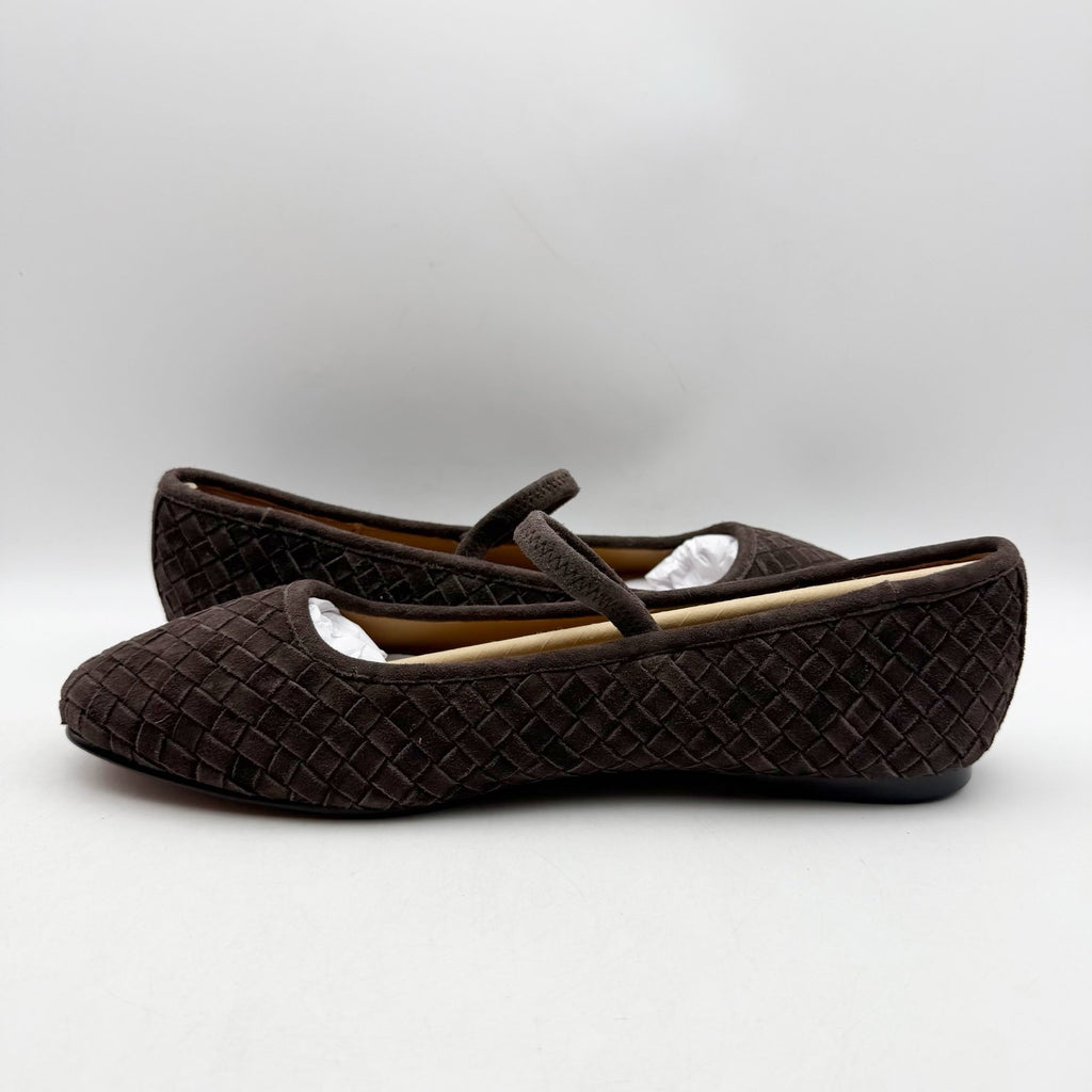 Madewell Womens Greta Elastic Mary Jane Flats US 10.5 M Brown Suede NIB