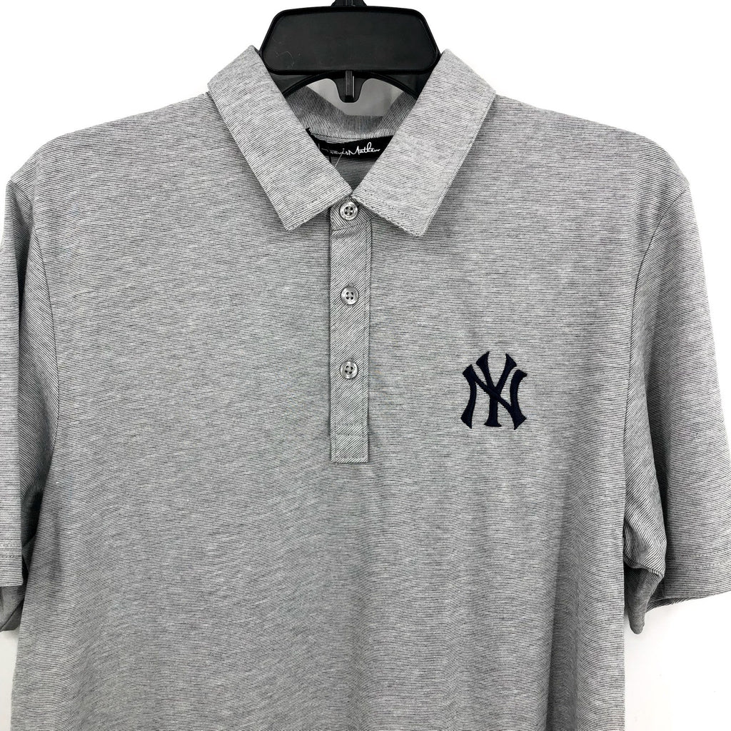TRAVIS MATHEW Men's New York Yankees The Zinna Polo Shirt Small Heather Grey NWT