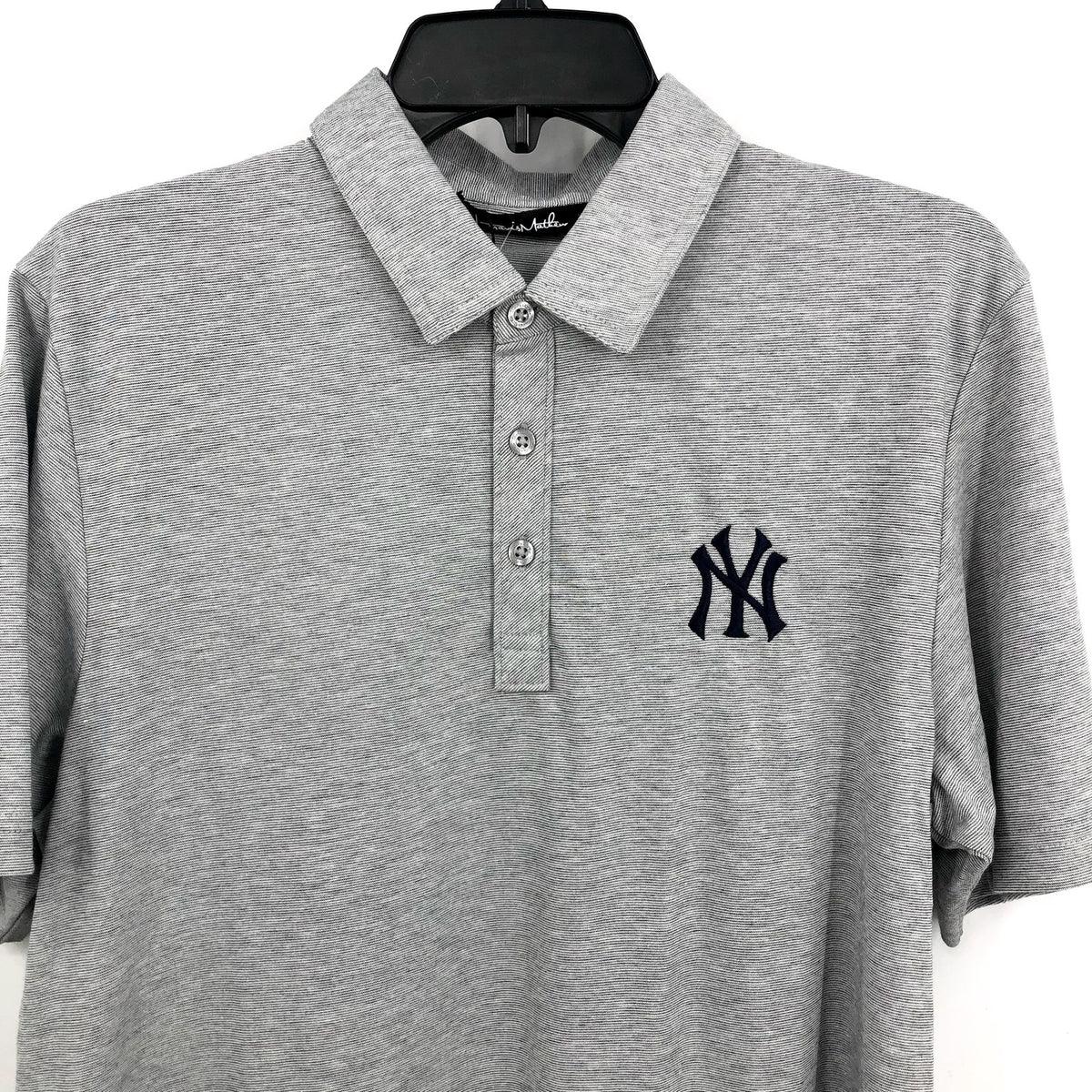TRAVIS MATHEW Men's New York Yankees The Zinna Polo Shirt Small Heather Grey NWT