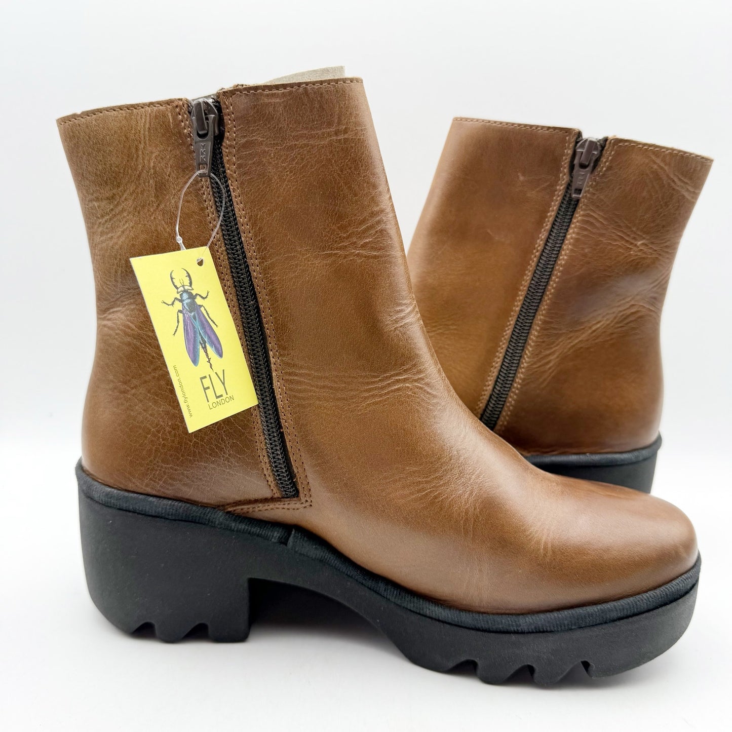 FLY LONDON Womens Toor513FLY Boots EU 39 US 8-8.5 Brown Leather Ankle NIB