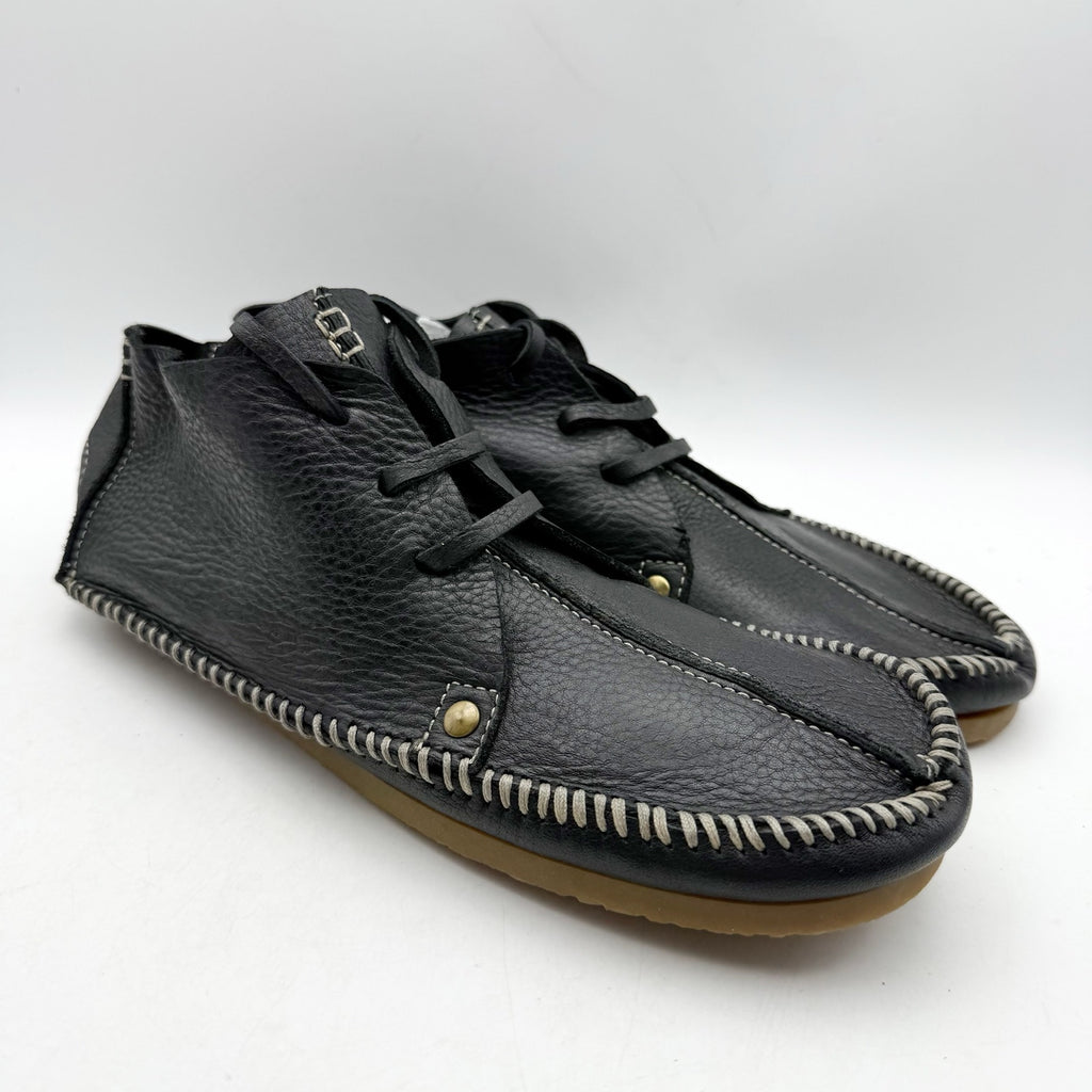 RE/DONE Womens Metal Oxford Shoes EU 40 US 10 Black Leather NWOB