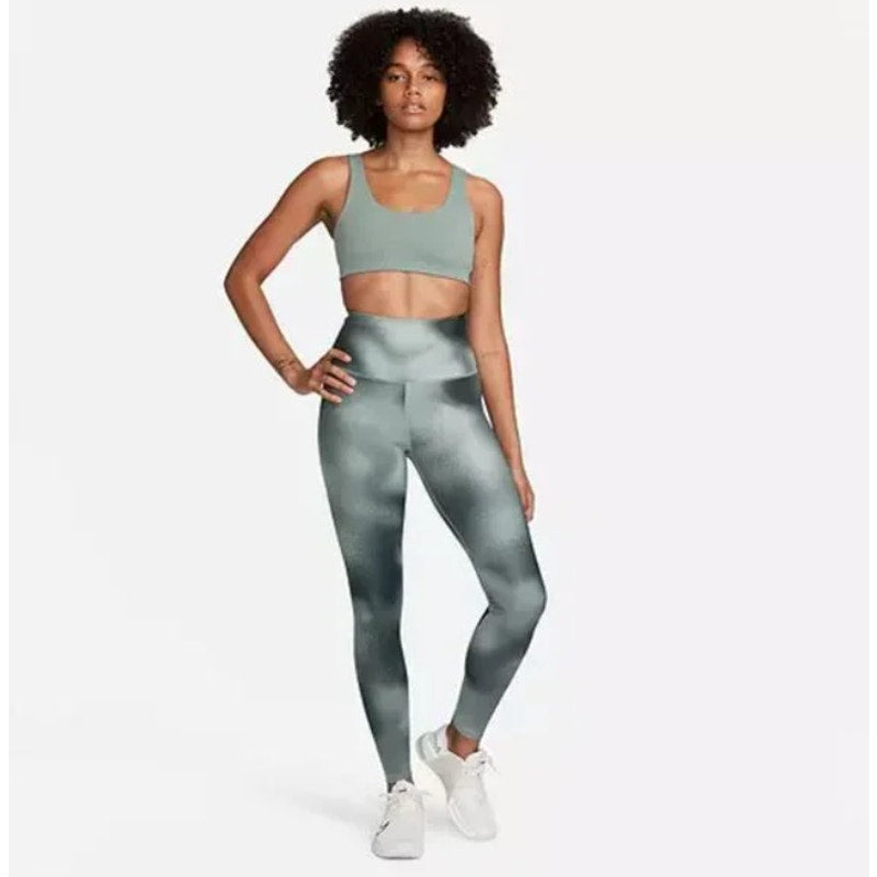NIKE Women's One Dri Fit Leggings XS Black Print Full Length High Rise NWT