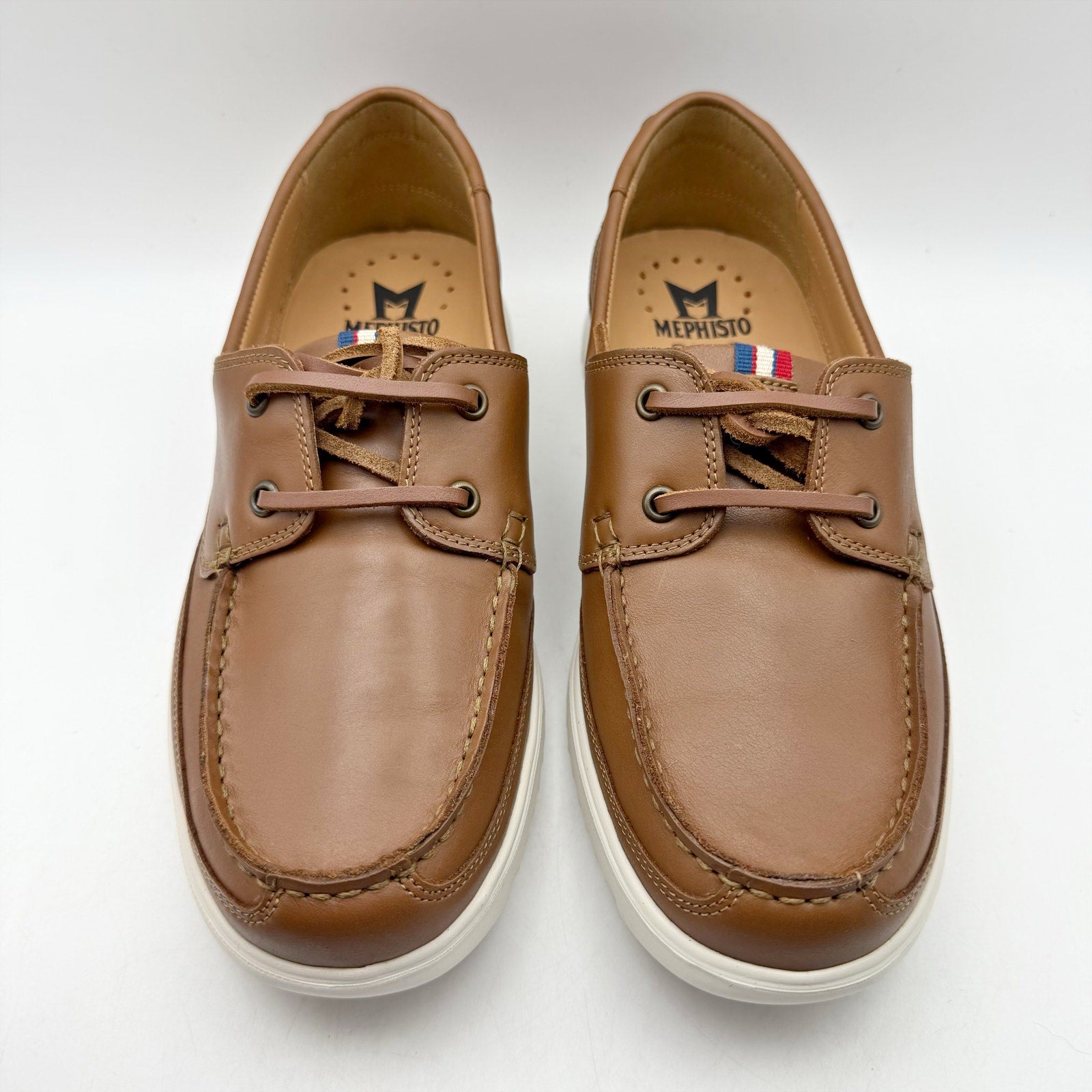Mephisto Mens Trevis Boat Shoes US 7.5 EU 41.5 Brown Leather NWOB