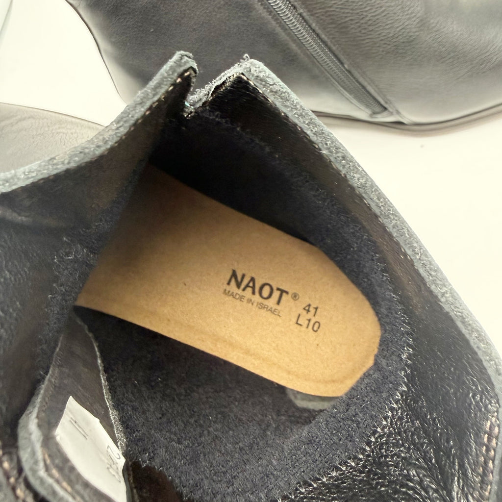 Naot Womens Ethic Ankle Boots EU 41 US 10 Black Leather NIB