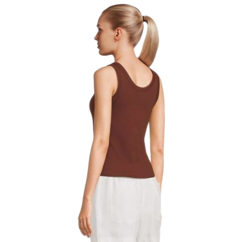 MADEWELL Womens Ribbed Scoop Neck Tank Large Brown Henna NW197 NWT