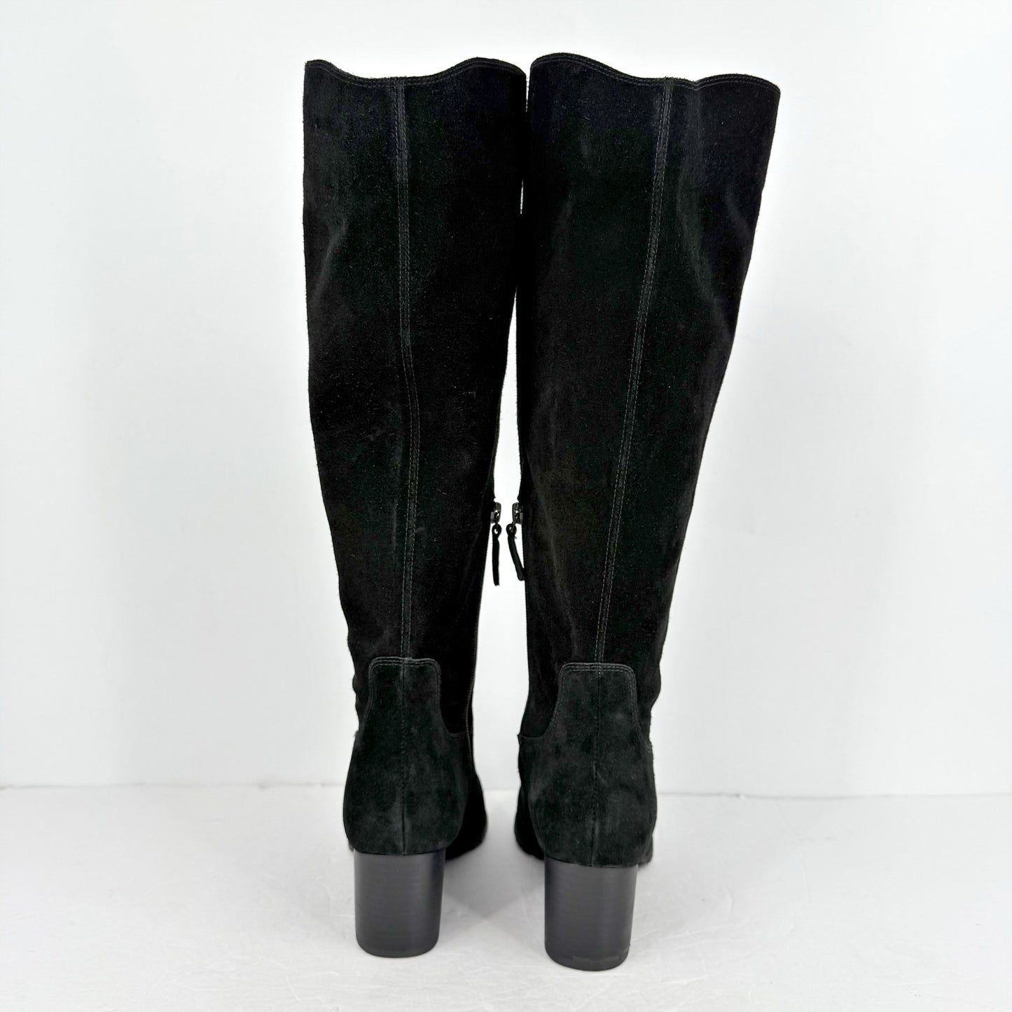 Vionic Women Bixby Knee High Boot 8.5 Wide WC Black Suede Water Repellent NWOB