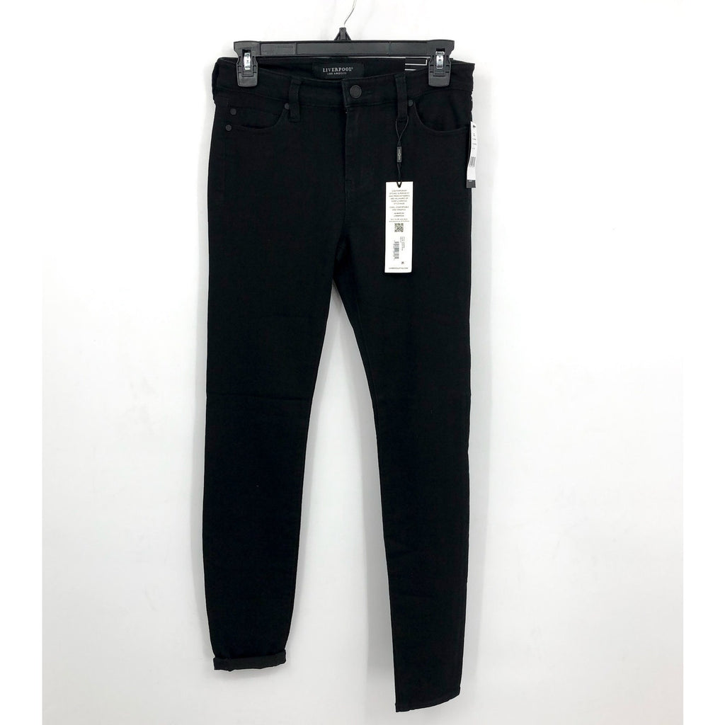 Liverpool Womens Abby Jeans Size 26 US 2 Black Skinny Silky Soft Eco Denim NWT