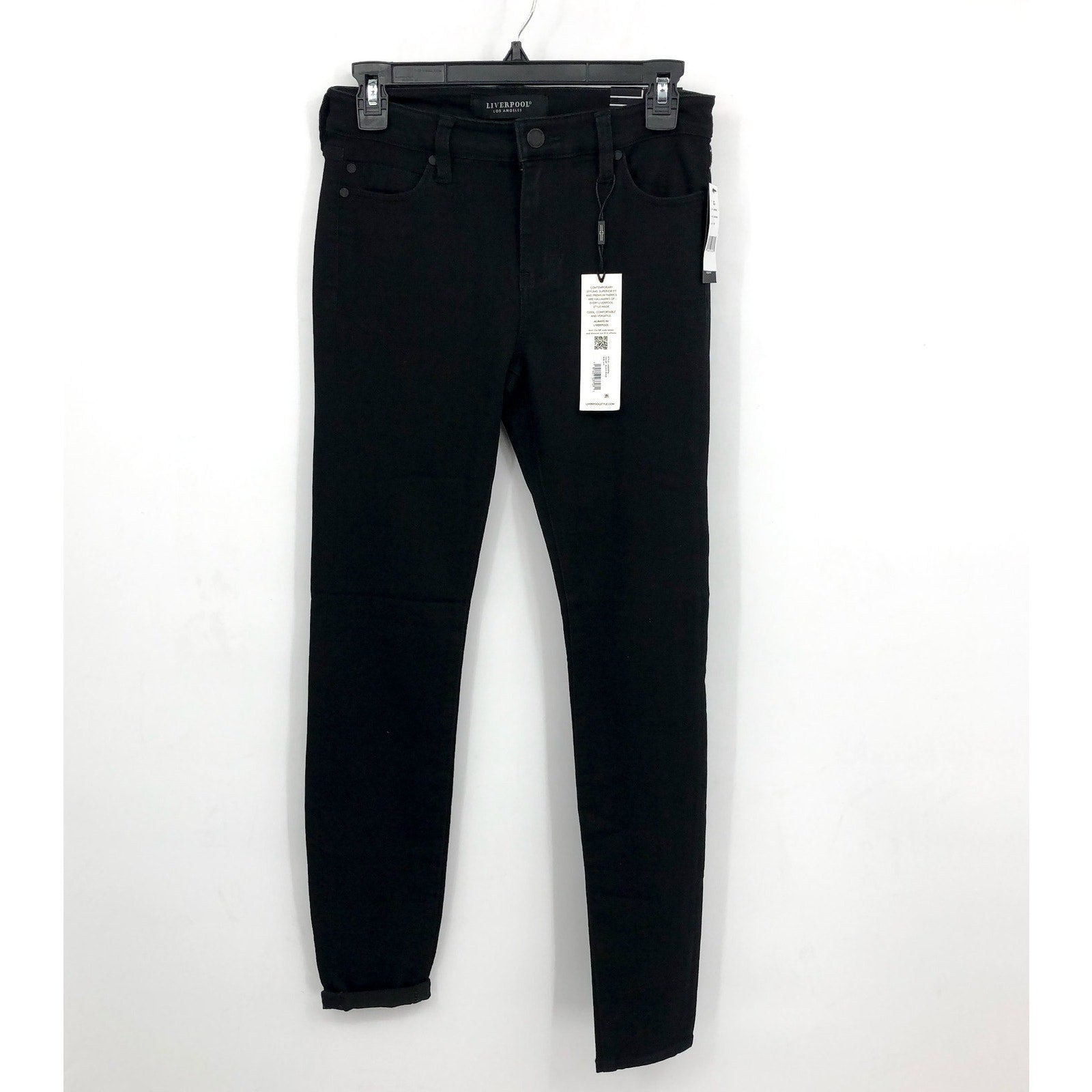 Liverpool Womens Abby Jeans Size 26 US 2 Black Skinny Silky Soft Eco Denim NWT