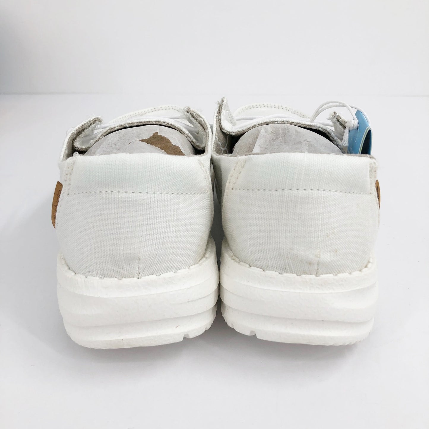 HEYDUDE Wendy Youth Loafers US Girls Y2 Linen White Slip On Casual NIB