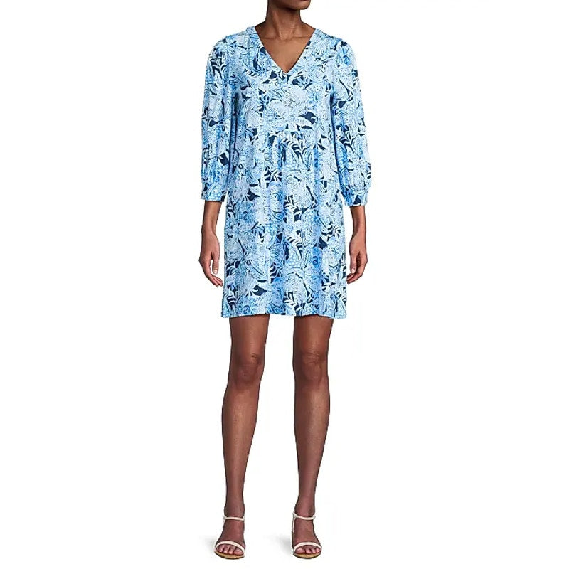 LILLY PULITZER Womens Cass Dress Medium Bonaire Blue Coastal Constellation NWT