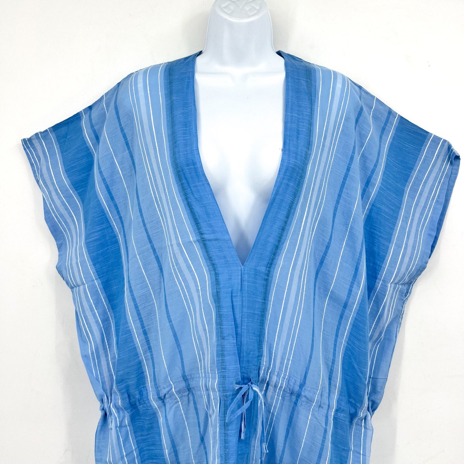 PRANA Women's Marina Bay Tunic Cover Up XS Blue Clear Sky Cotton Dress NWT