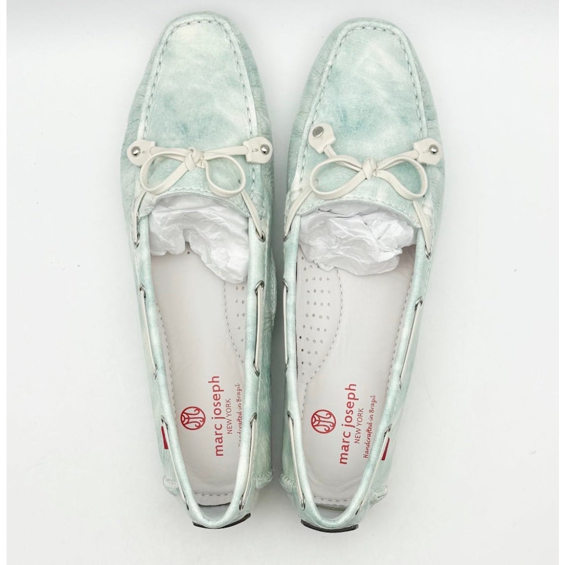 Marc Joseph NY Womens Cypress Hill Loafers Size 8.5 Green Mint Leather NWOB
