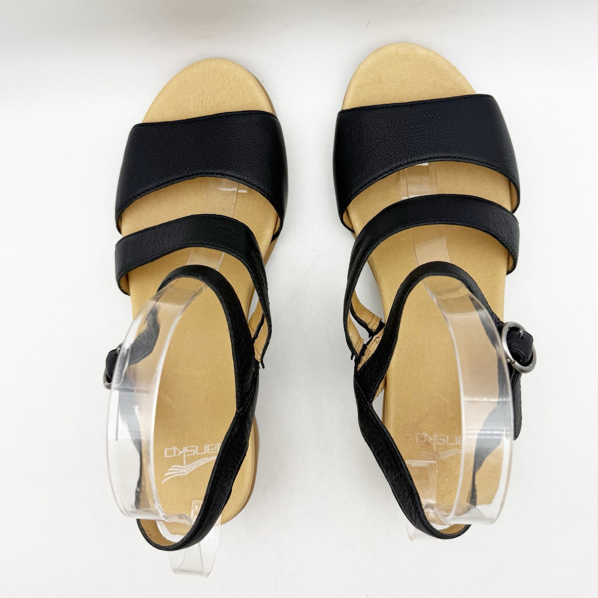 Dansko Womens Tansy Heeled Sandals EU 40 US Size 10-10.5 Black Leather NWOB