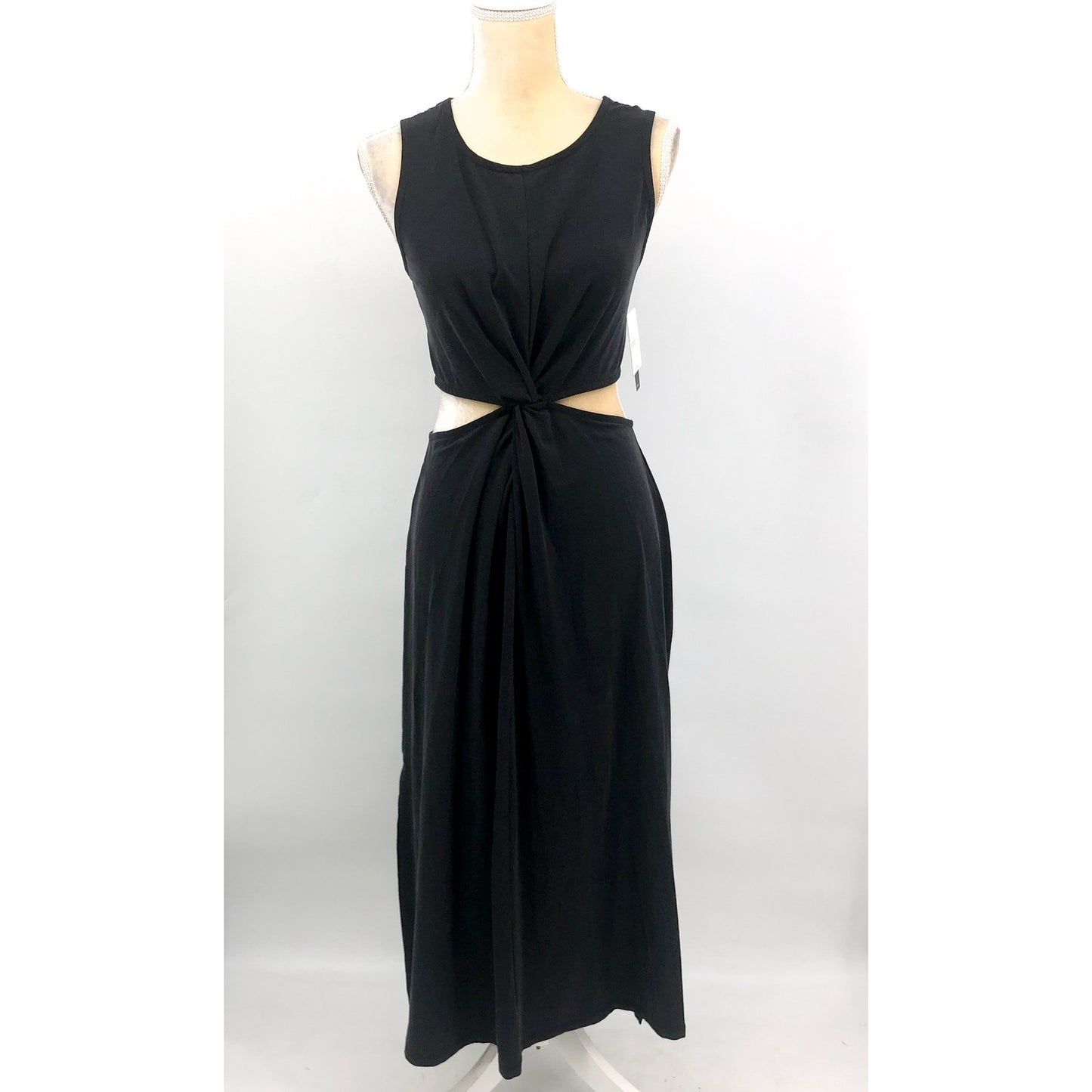 BEYOND YOGA Around The World Front Twist Dress Small Black Sleeveless NWT