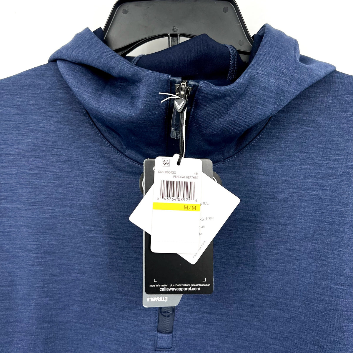 Callaway Mens Aquapel Quarter Zip Golf Hoodie Medium Navy Blue Sweatshirt NWT