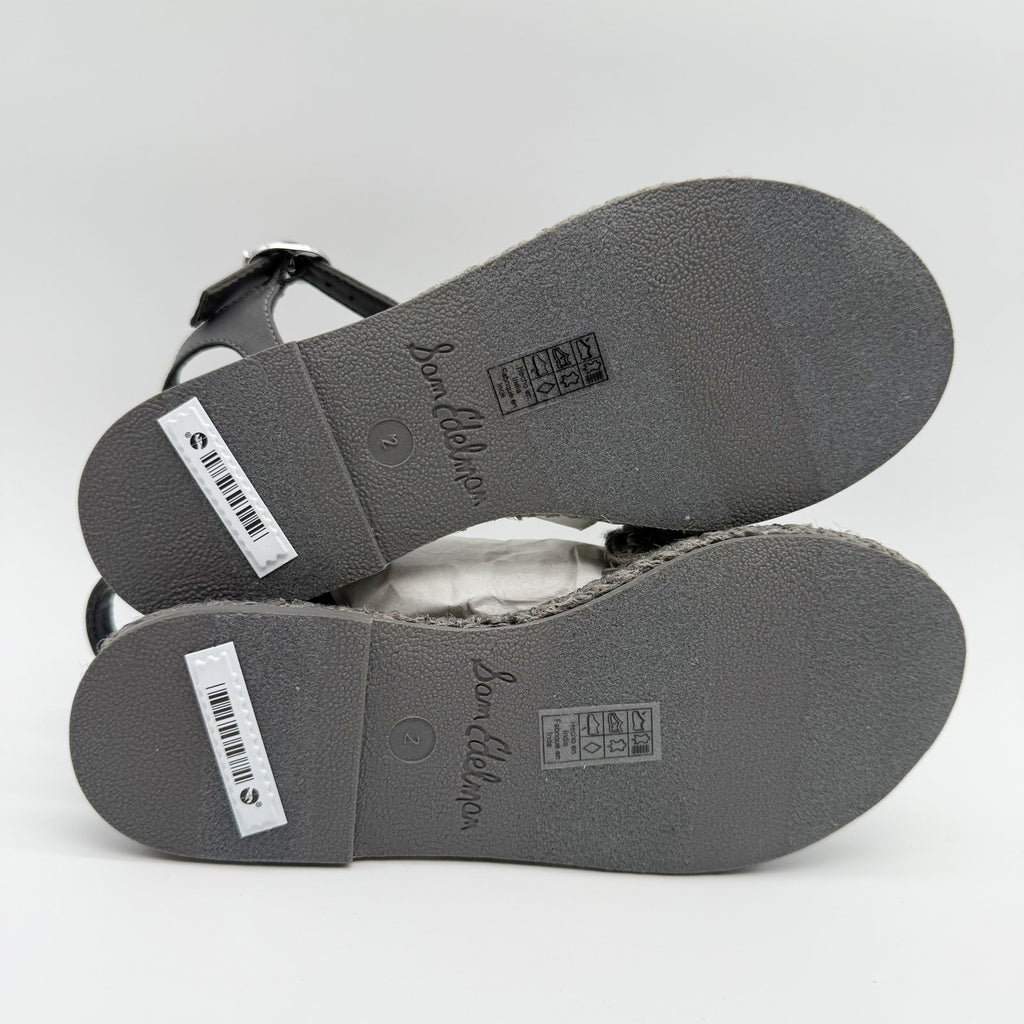 Sam Edelman Kids Holly Sandals US 2 M EU 33.5 Mockingbird Grey Linen NIB