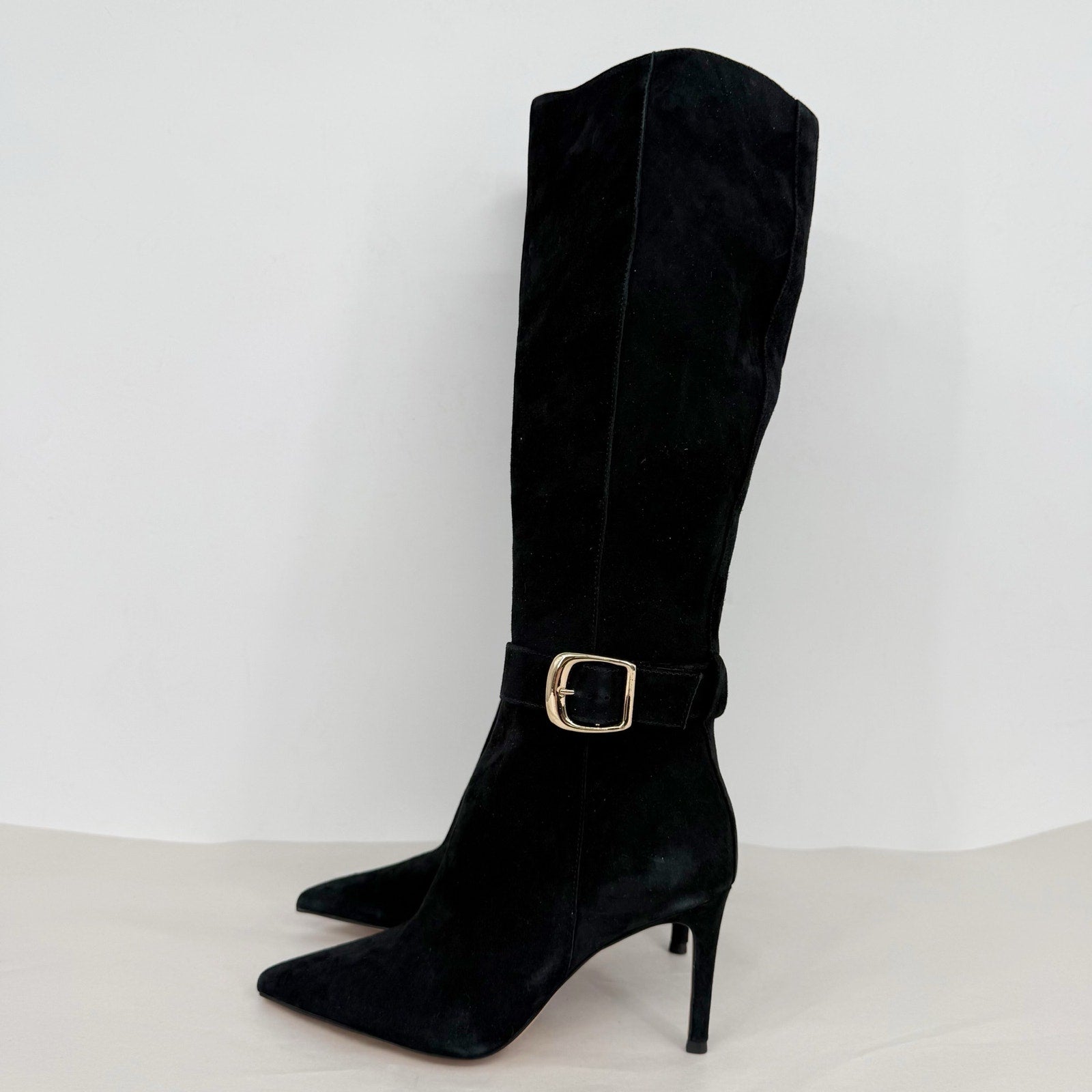 Dolce Vita Womens Kinzy Knee High Boots US 8 EU 38.5 Black Suede High Heels NWOB