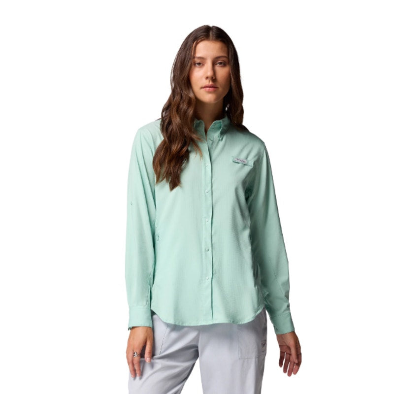 COLUMBIA Women's PFG Tamiami II Long Sleeve Shirt XS Green Misty Jade UPF 40 NWT