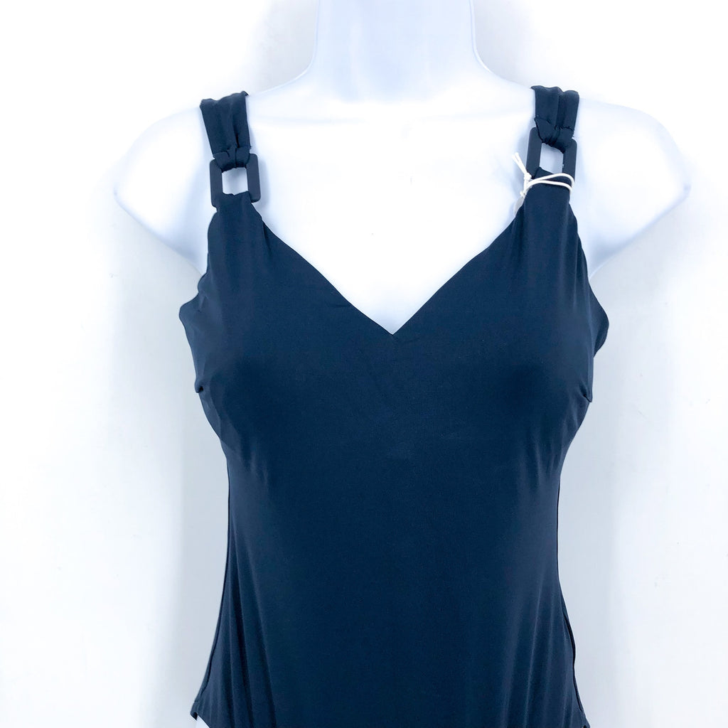 SEAFOLLY Collective One Piece Swimsuit Size 4 DD Blue True Navy Ring Detail NWT