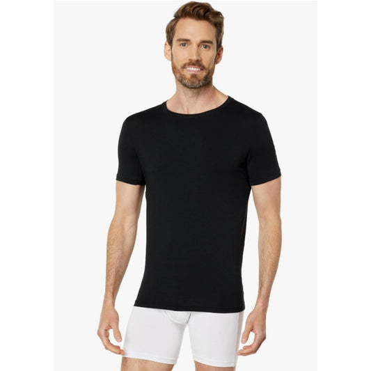 SPANX Mens Zero Sculpt Crewneck T-shirt Medium Classic Black Cotton & Modal NWT