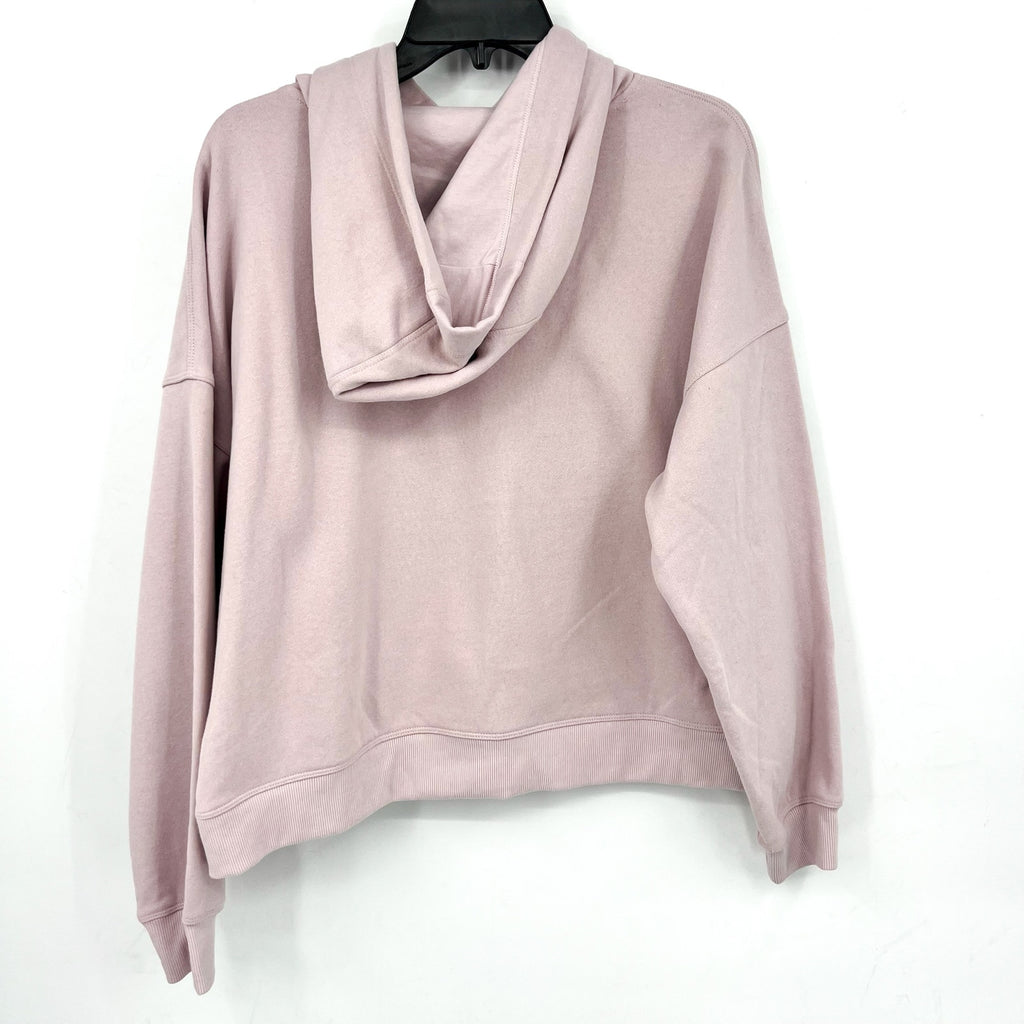 DKNY Women's Sequin Fleece Hoodie Medium Pink Allure Pullover Sweatshirt NWT