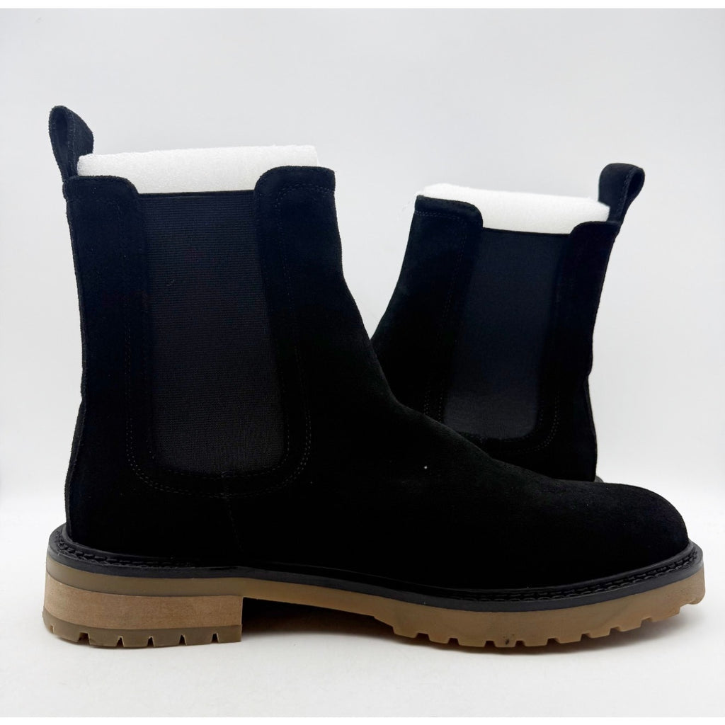 Saint Morta Men's Chunky Chelsea Boots Size 12 EU 46 Black Suede Gum NIB