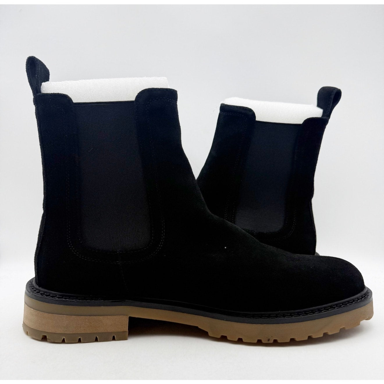 Saint Morta Men's Chunky Chelsea Boots Size 12 EU 46 Black Suede Gum NIB