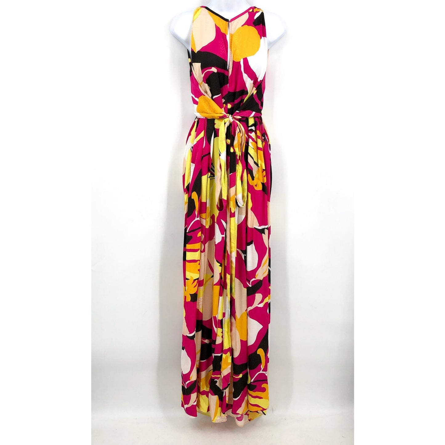 TED BAKER Molliah Halterneck Jumpsuit Size 5 US 12 Bright Pink Wrap Bodice