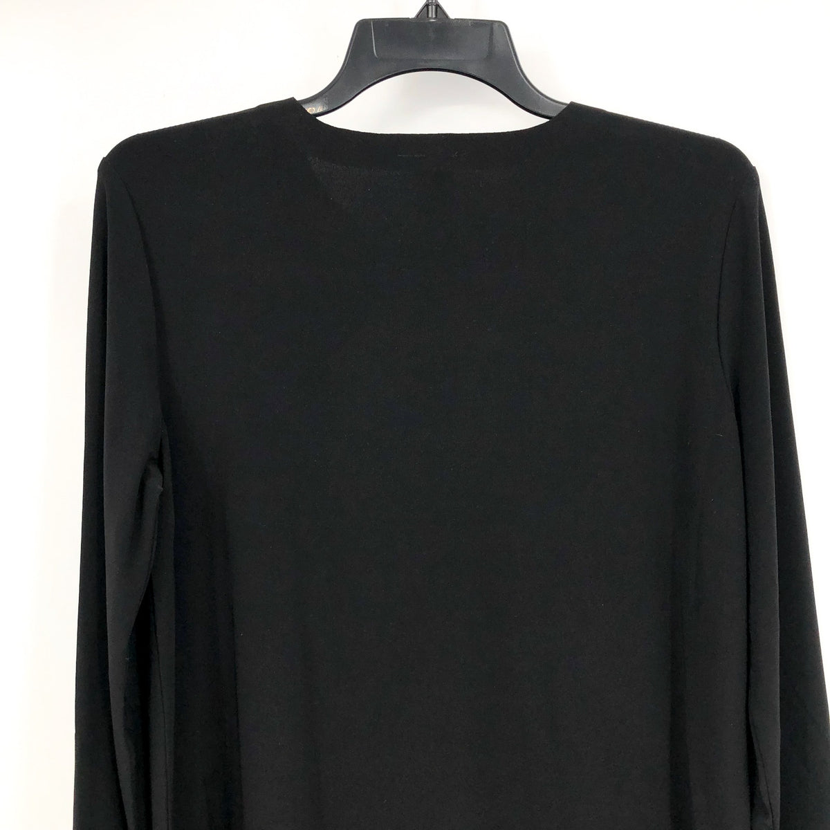NORMA KAMALI Women's Long Sleeve Crew Top Medium Black Stretch Jersey NWOT