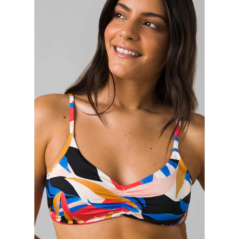 PRANA Women's Jess Reversible Bikini Top XS Pink Tropics Print Floral Swim NWT